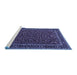 Sideview of Machine Washable Persian Blue Traditional Rug, wshtr1062blu