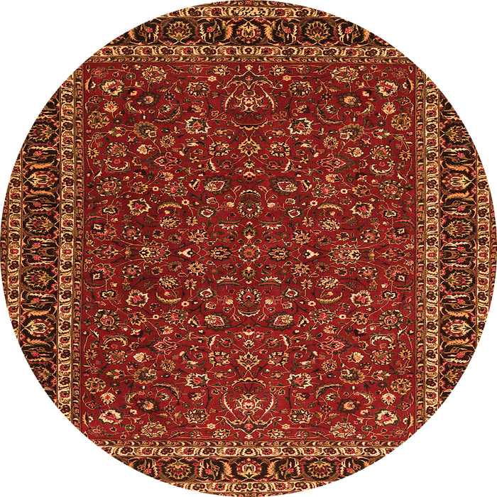 Square Persian Orange Traditional Rug, tr1062org
