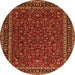 Square Persian Orange Traditional Rug, tr1062org