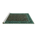 Sideview of Machine Washable Persian Turquoise Traditional Area Rugs, wshtr1062turq