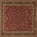 Square Persian Brown Traditional Rug, tr1062brn