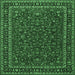 Square Machine Washable Persian Emerald Green Traditional Area Rugs, wshtr1062emgrn