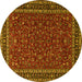 Round Persian Yellow Traditional Rug, tr1062yw