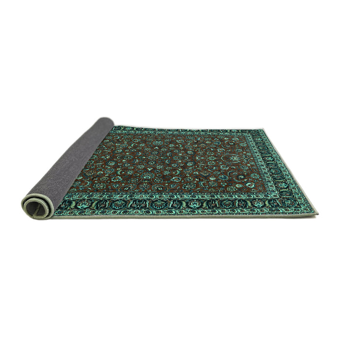 Sideview of Persian Turquoise Traditional Rug, tr1062turq