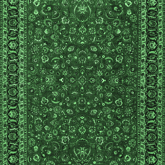 Machine Washable Persian Emerald Green Traditional Area Rugs, wshtr1062emgrn
