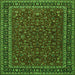 Round Machine Washable Persian Green Traditional Area Rugs, wshtr1062grn