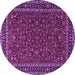 Round Persian Purple Traditional Rug, tr1062pur