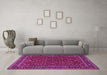 Machine Washable Persian Pink Traditional Rug in a Living Room, wshtr1062pnk