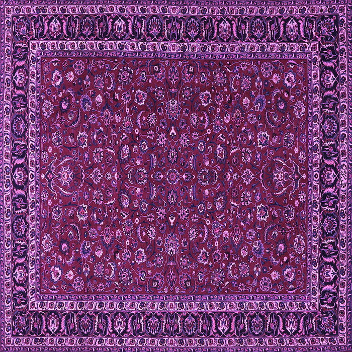 Square Machine Washable Persian Purple Traditional Area Rugs, wshtr1062pur