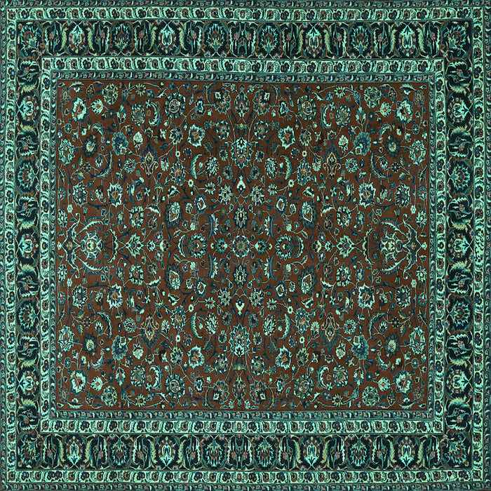 Square Persian Turquoise Traditional Rug, tr1062turq
