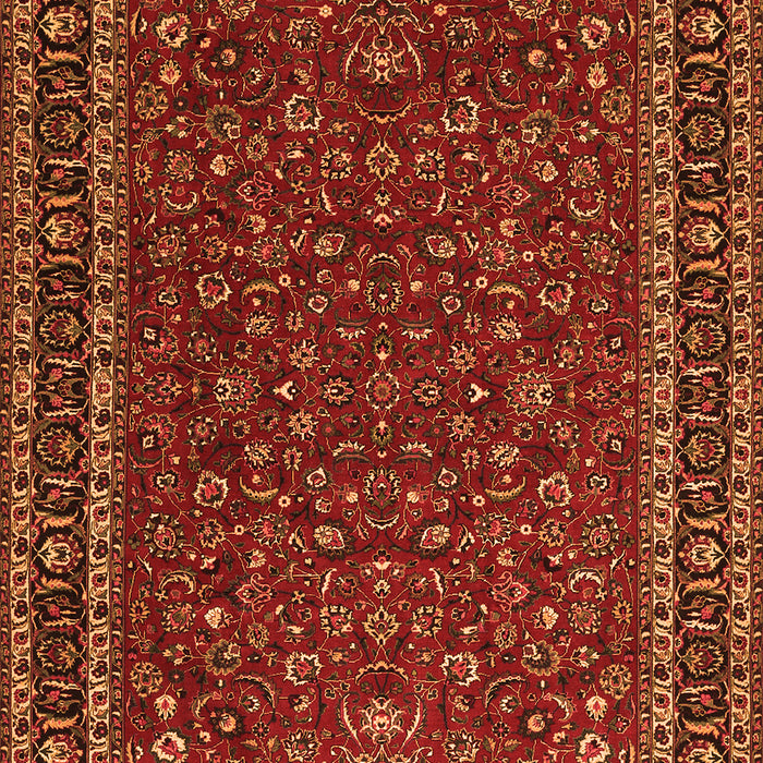 Serging Thickness of Machine Washable Persian Orange Traditional Area Rugs, wshtr1062org
