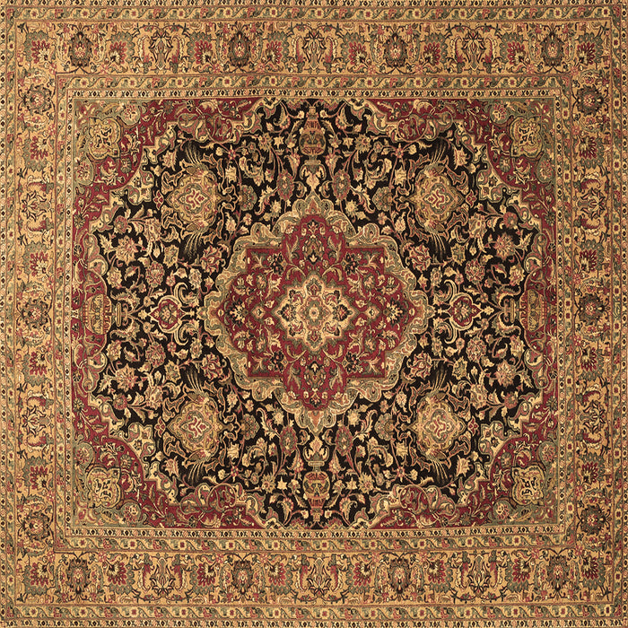 Square Medallion Brown Traditional Rug, tr1063brn