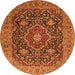 Machine Washable Medallion Orange Traditional Area Rugs, wshtr1063org