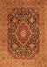 Medallion Orange Traditional Rug, tr1063org