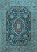 Medallion Light Blue Traditional Rug, tr1063lblu