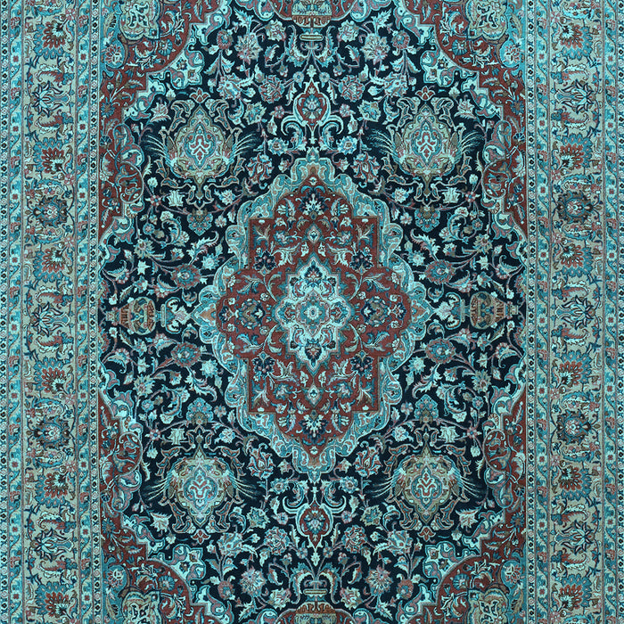 Medallion Light Blue Traditional Rug, tr1063lblu