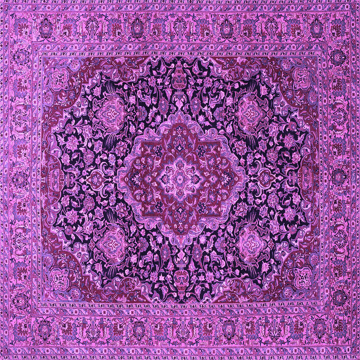 Square Medallion Purple Traditional Rug, tr1063pur