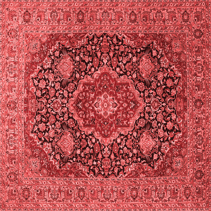 Machine Washable Medallion Red Traditional Rug, wshtr1063red