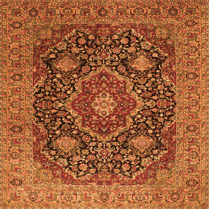 Serging Thickness of Medallion Orange Traditional Rug, tr1063org
