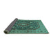 Sideview of Medallion Turquoise Traditional Rug, tr1063turq