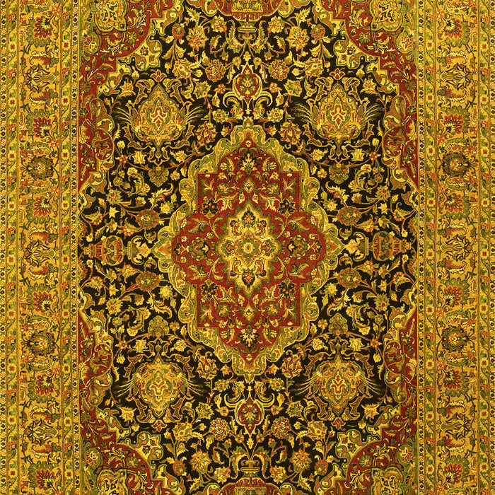 Medallion Yellow Traditional Rug, tr1063yw