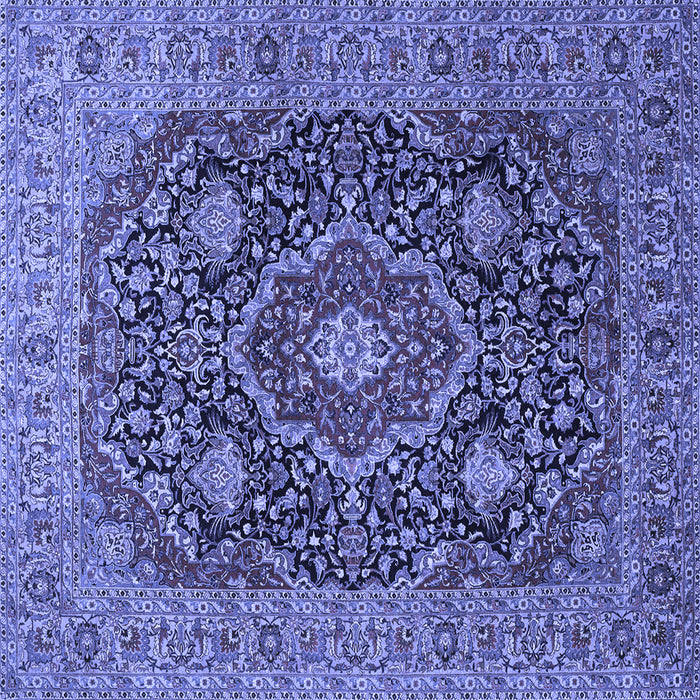 Square Medallion Blue Traditional Rug, tr1063blu