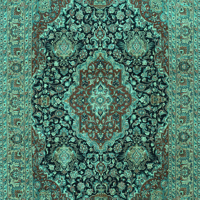 Medallion Turquoise Traditional Rug, tr1063turq