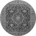 Square Medallion Gray Traditional Rug, tr1063gry