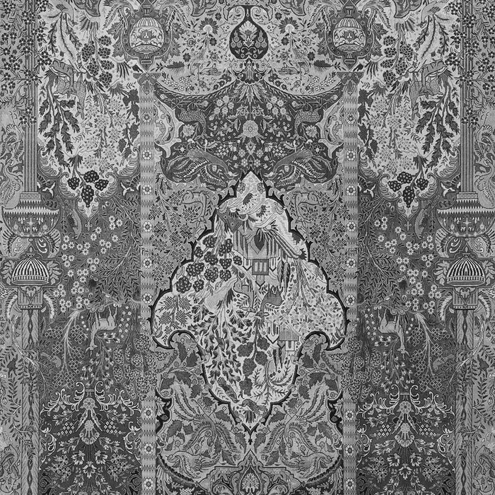 Serging Thickness of Machine Washable Persian Gray Traditional Rug, wshtr1064gry