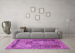 Machine Washable Persian Purple Traditional Area Rugs in a Living Room, wshtr1064pur