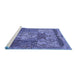 Sideview of Machine Washable Persian Blue Traditional Rug, wshtr1064blu