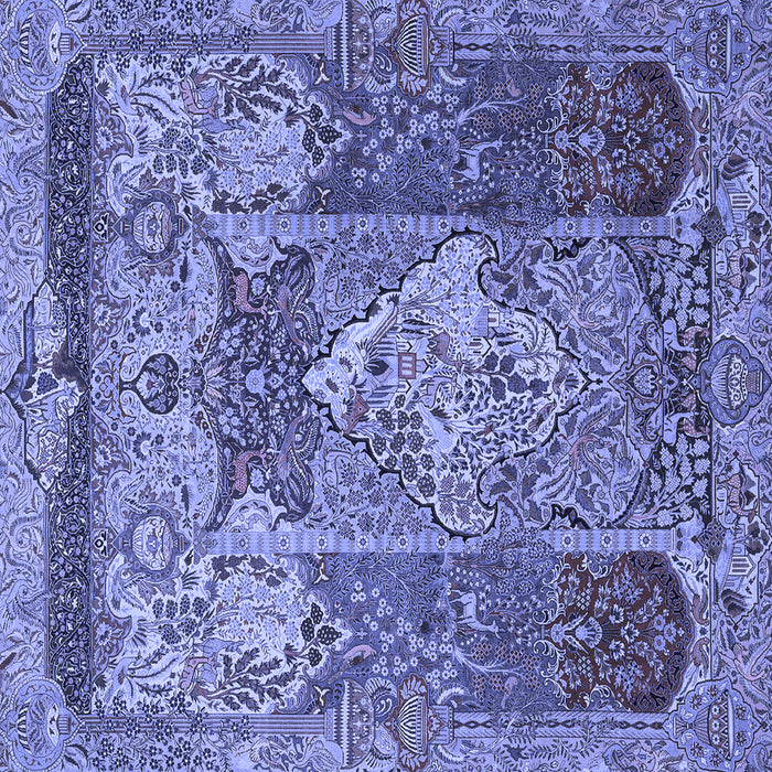 Square Persian Blue Traditional Rug, tr1064blu
