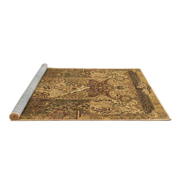 Sideview of Machine Washable Persian Brown Traditional Rug, wshtr1064brn