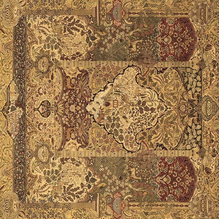 Square Persian Brown Traditional Rug, tr1064brn
