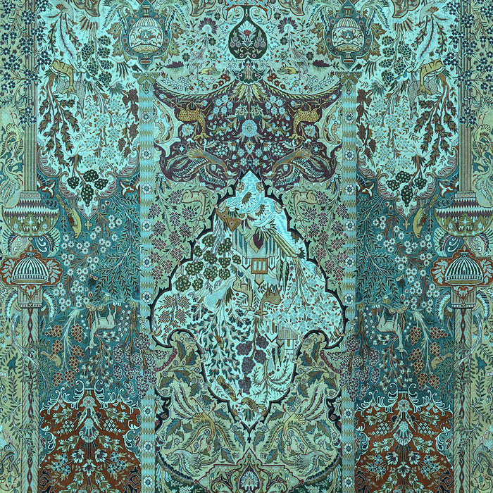 Machine Washable Persian Light Blue Traditional Rug, wshtr1064lblu