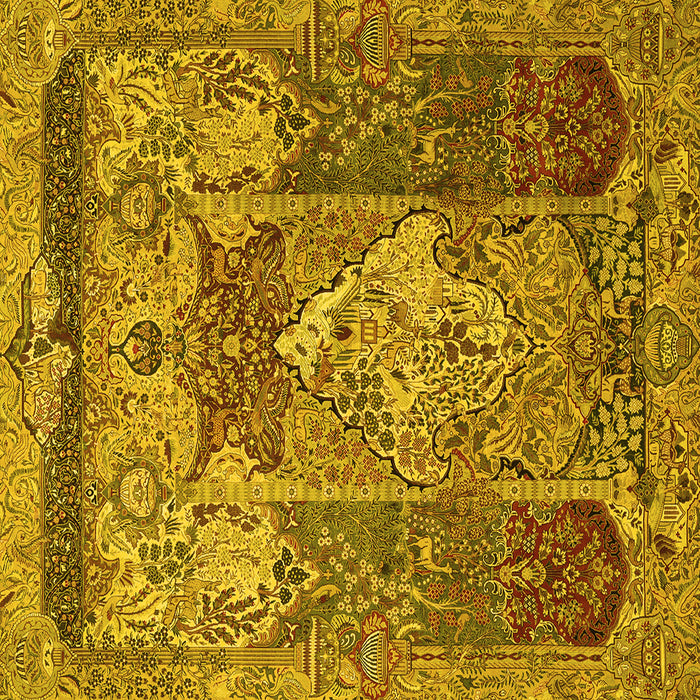 Square Persian Yellow Traditional Rug, tr1064yw
