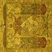 Square Persian Yellow Traditional Rug, tr1064yw