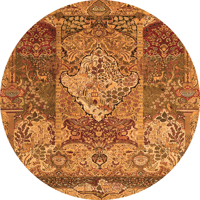 Square Persian Orange Traditional Rug, tr1064org