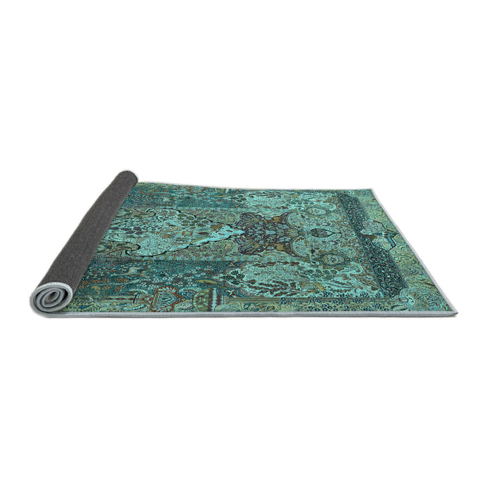 Sideview of Persian Light Blue Traditional Rug, tr1064lblu