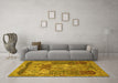 Machine Washable Persian Yellow Traditional Rug in a Living Room, wshtr1064yw