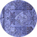 Round Persian Blue Traditional Rug, tr1064blu