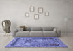 Machine Washable Persian Blue Traditional Rug in a Living Room, wshtr1064blu