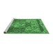 Sideview of Machine Washable Persian Emerald Green Traditional Area Rugs, wshtr1064emgrn