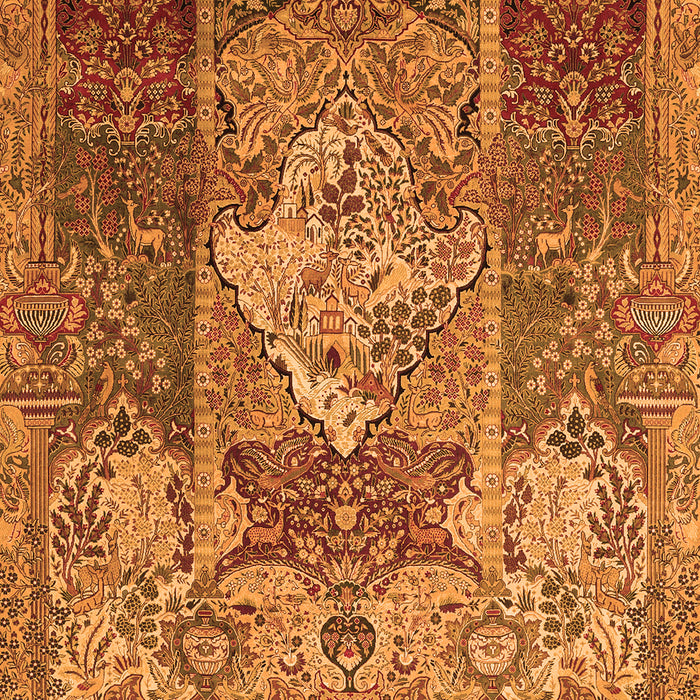 Serging Thickness of Machine Washable Persian Orange Traditional Area Rugs, wshtr1064org