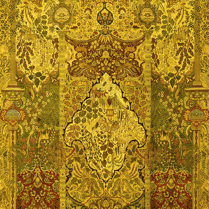 Machine Washable Persian Yellow Traditional Rug, wshtr1064yw