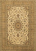 Machine Washable Medallion Brown Traditional Rug, wshtr1065brn