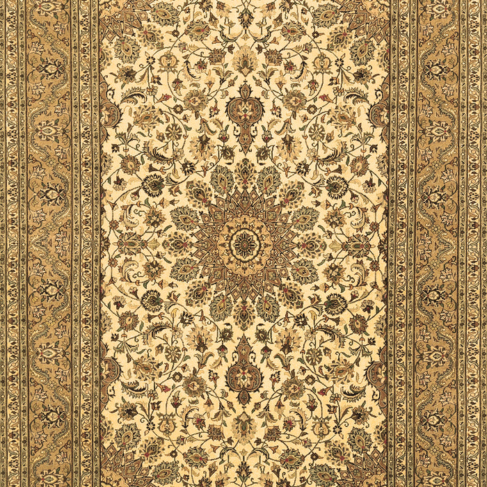 Machine Washable Medallion Brown Traditional Rug, wshtr1065brn