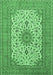 Machine Washable Medallion Emerald Green Traditional Area Rugs, wshtr1065emgrn