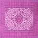 Square Medallion Pink Traditional Rug, tr1065pnk