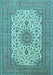 Medallion Light Blue Traditional Rug, tr1065lblu